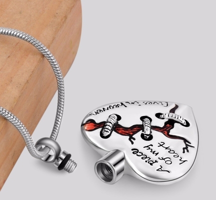 A Piece of My Heart Lives in Heaven Unique Designs Locket Heart Cremation Urn Necklace