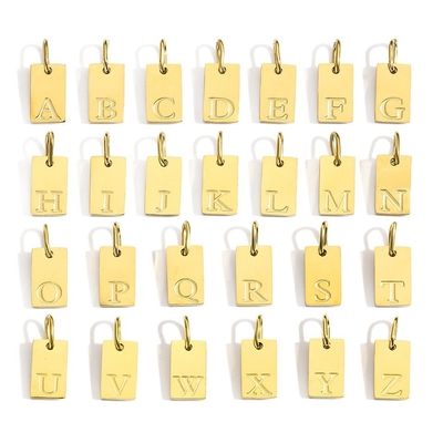 Gift Occasion Stainless Steel Gold Plated Letter Pendants for DIY Jewelry Making