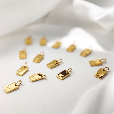 Gift Occasion Stainless Steel Gold Plated Letter Pendants for DIY Jewelry Making