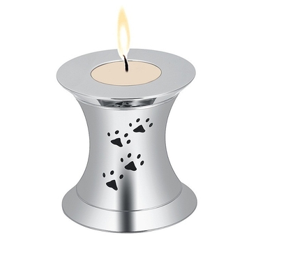 Pet Ashes Memorial Candle Keepsake Casket Urn with Dog Paw Print and Locket Decoration