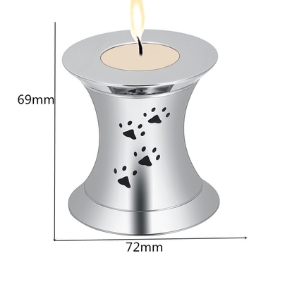 Pet Ashes Memorial Candle Keepsake Casket Urn with Dog Paw Print and Locket Decoration