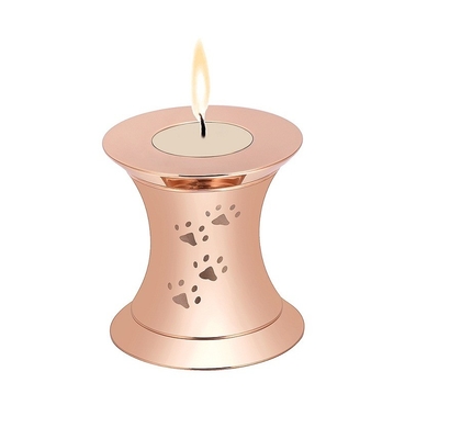 Pet Ashes Memorial Candle Keepsake Casket Urn with Dog Paw Print and Locket Decoration