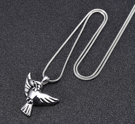 Stainless Steel Flying Bird Cremation Pendant for Ashes Forever Love Keepsake Necklace